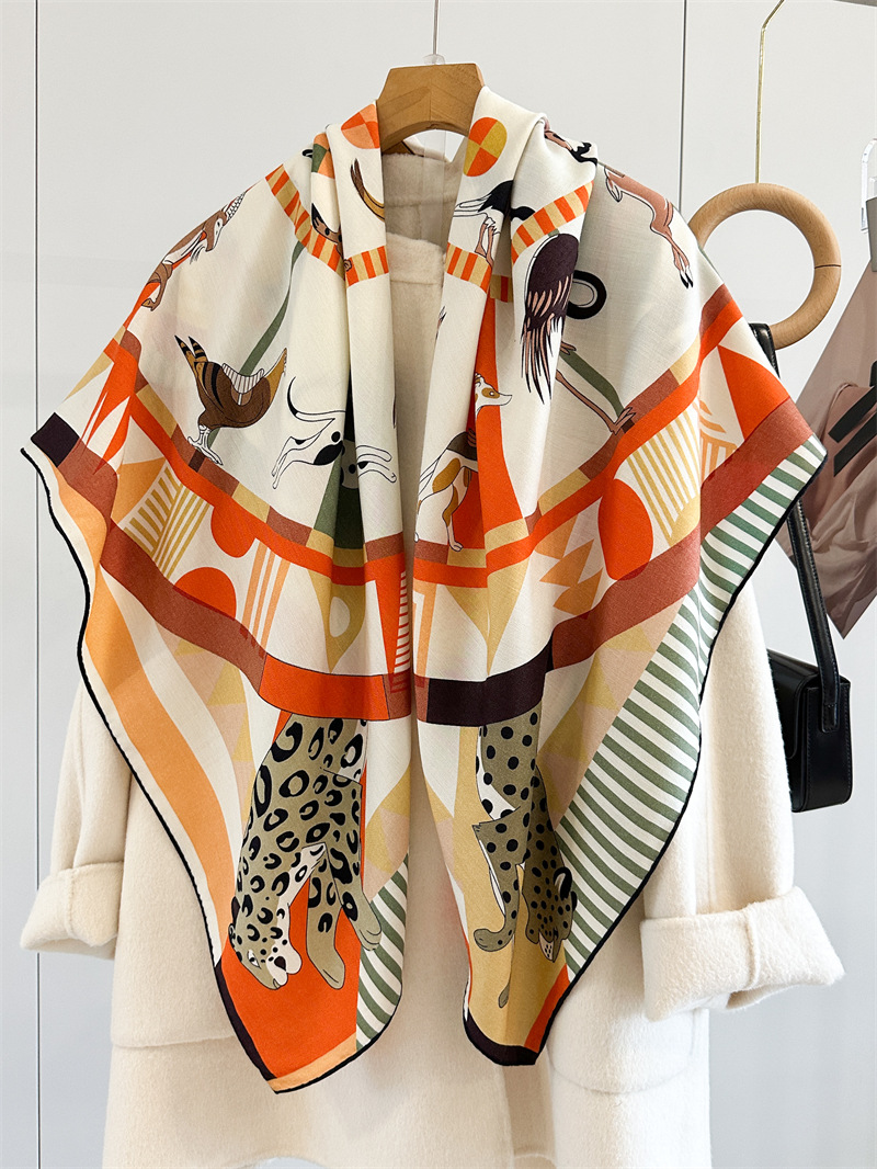 Luxury Bags Hong Kong - Silk Wool Scarf 135CM Large AB