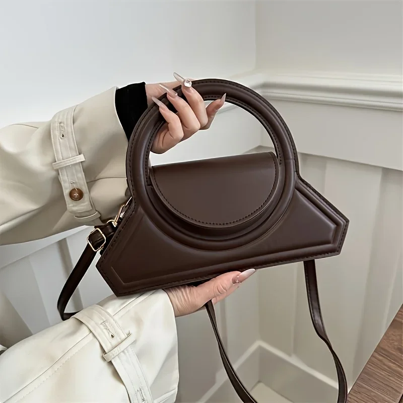 Luxury Bags Without Logo - Solid Color Pu Leather Elegant Tote