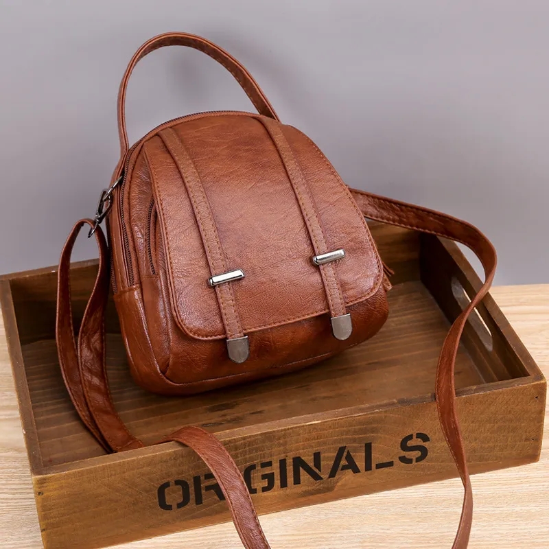 Luxury Bags Without Logo - Multi-Functional Soft PU Leather Small Shoulder