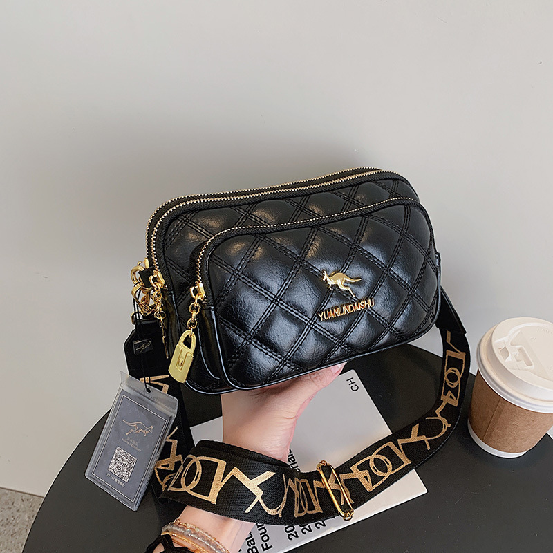Luxury Bags Without Logo - Argyle Pattern Simple Shoulder Bag, Multiple