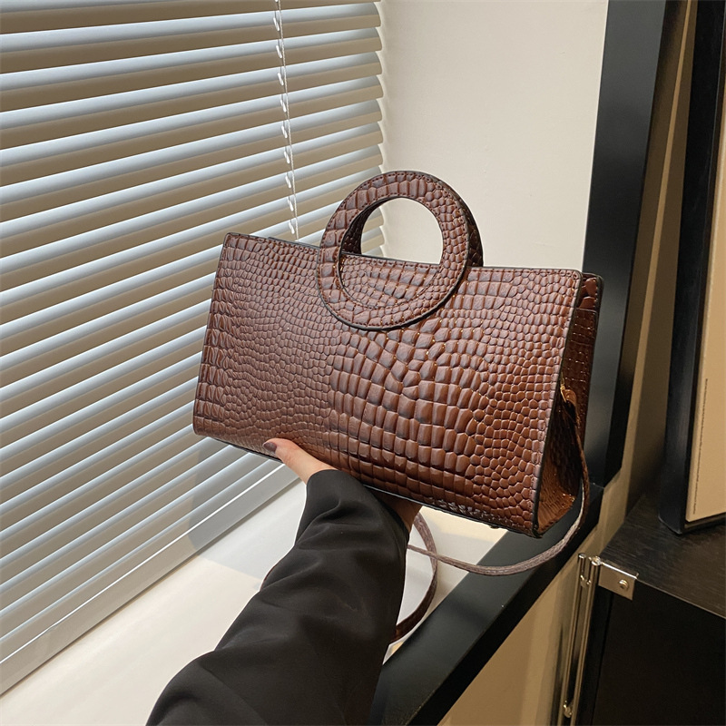 Luxury Bags Without Logo - Women's Crocodile Pattern PU Leather Handbags