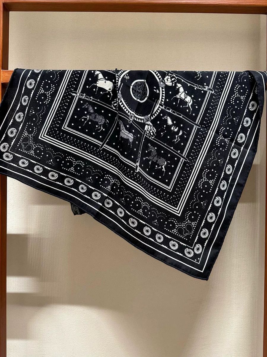 Luxury Bags Hong Kong - Black Soft Scarf Luxury Silk Wool