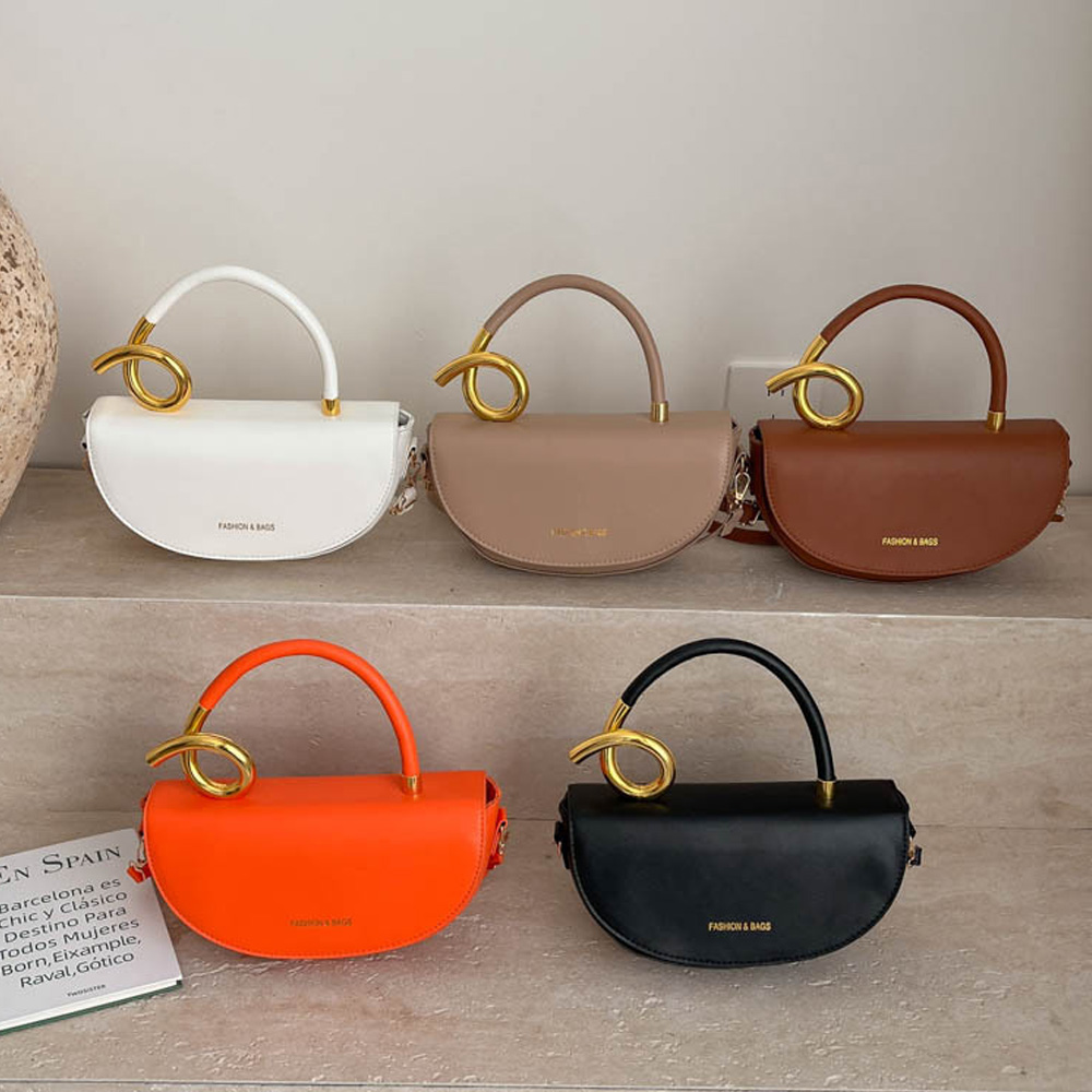 Luxury Bags Without Logo - Crossbody single-shoulder saddle style bag with
