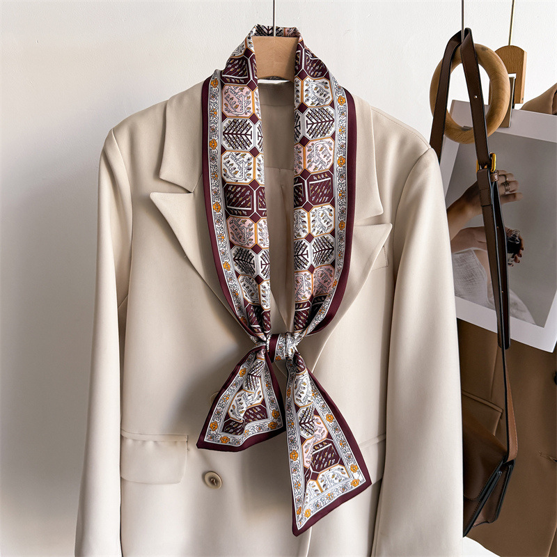 Luxury Bags Design - 12*145cm Small New Double-Layer Silk Scarf