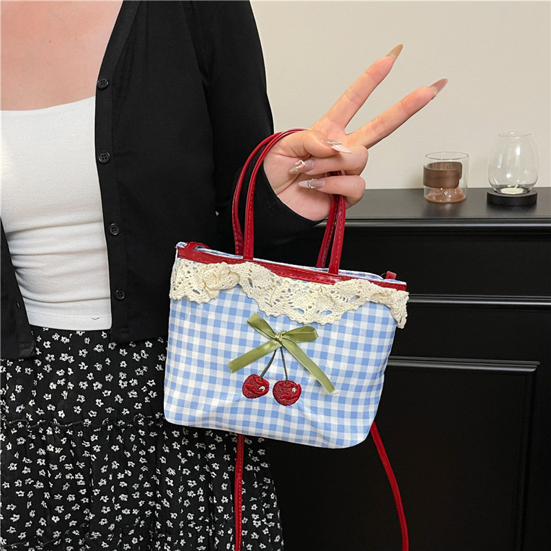 Luxury Bags Quality - Women's New Handbag Korean Checkered Polka