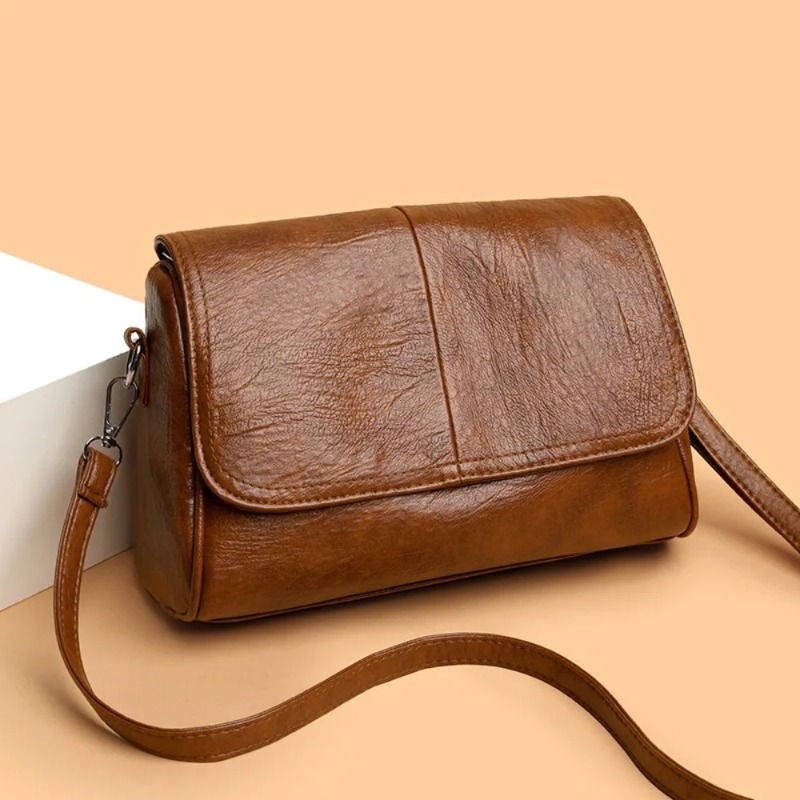 Luxury Bags Without Logo - Retro Oil Wax Leather Crossbody Bag,with