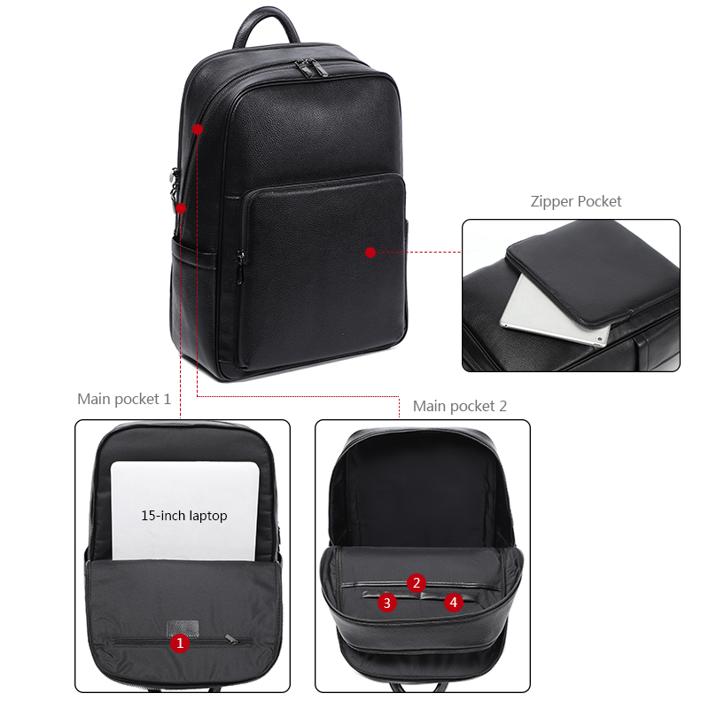 100% Cow Genuine Leather Men B - Luxury Bags That Fit Laptop recension och pris