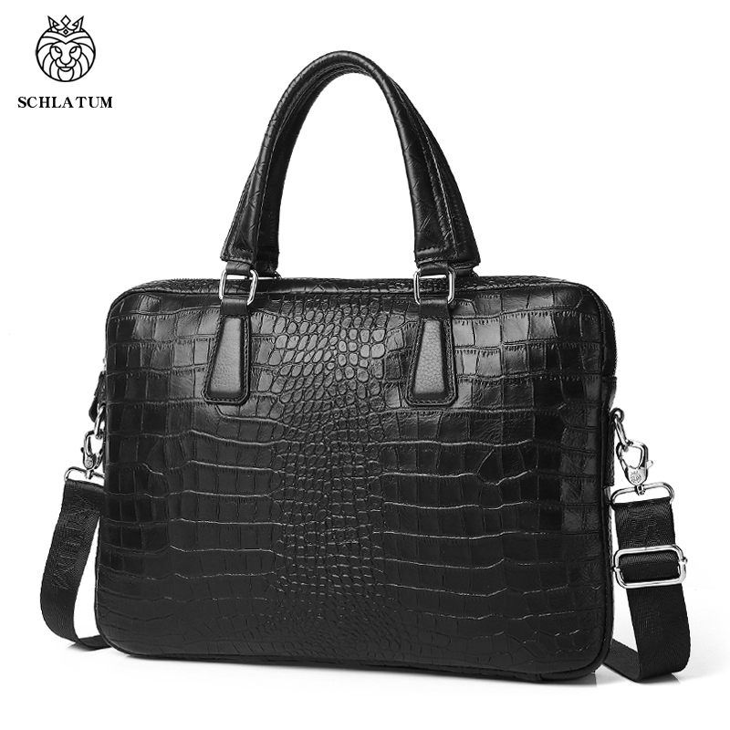 SCHLATUM Genuine Leather Croco - Luxury Bags That Fit Laptop recension och pris