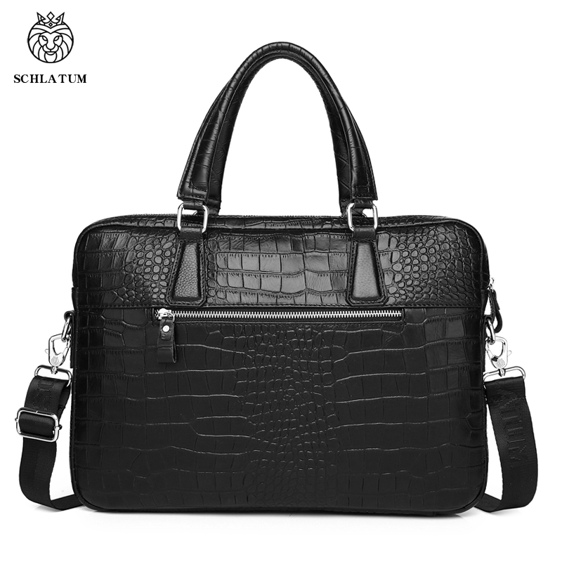 SCHLATUM Genuine Leather Croco - Luxury Bags That Fit Laptop recension och pris