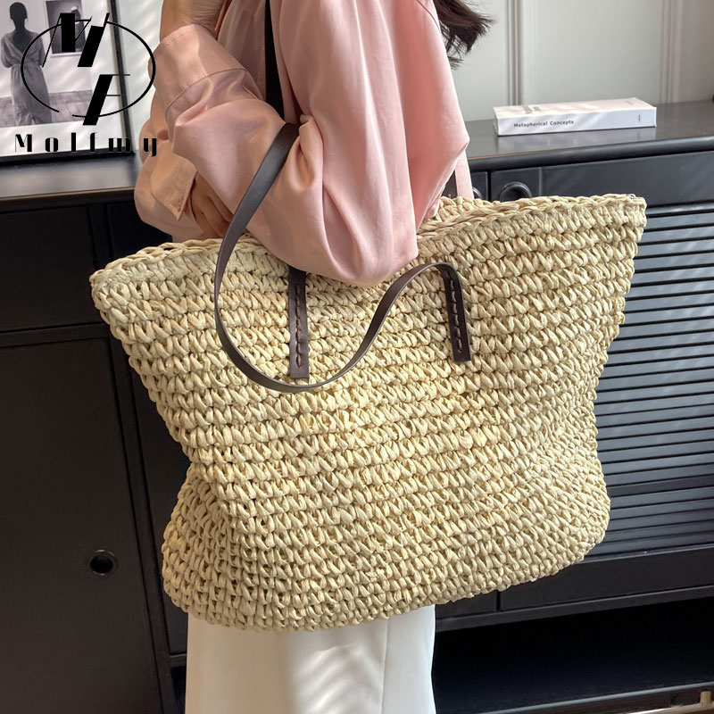 Straw Woven Tote Bags Casual L - Luxury Bags Big recension och pris