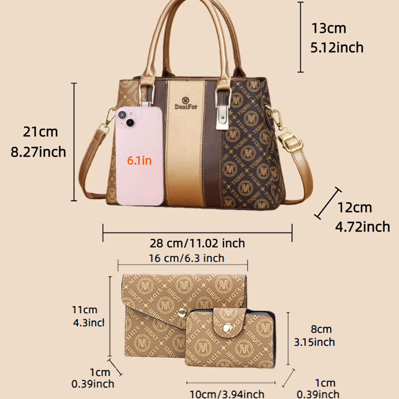 3-piece set of women's handbag - Luxurious Bag recension och pris
